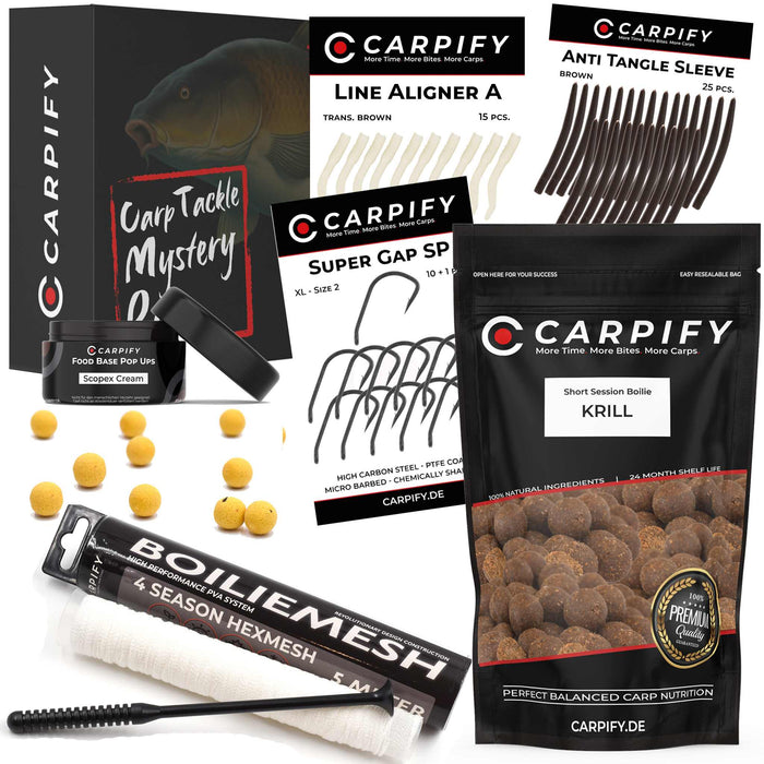 NEW! CarpTackle Mystery Sample Box - TRY IT NOW! Absolutely exciting for every carp angler! NO SUBSCRIPTION!
